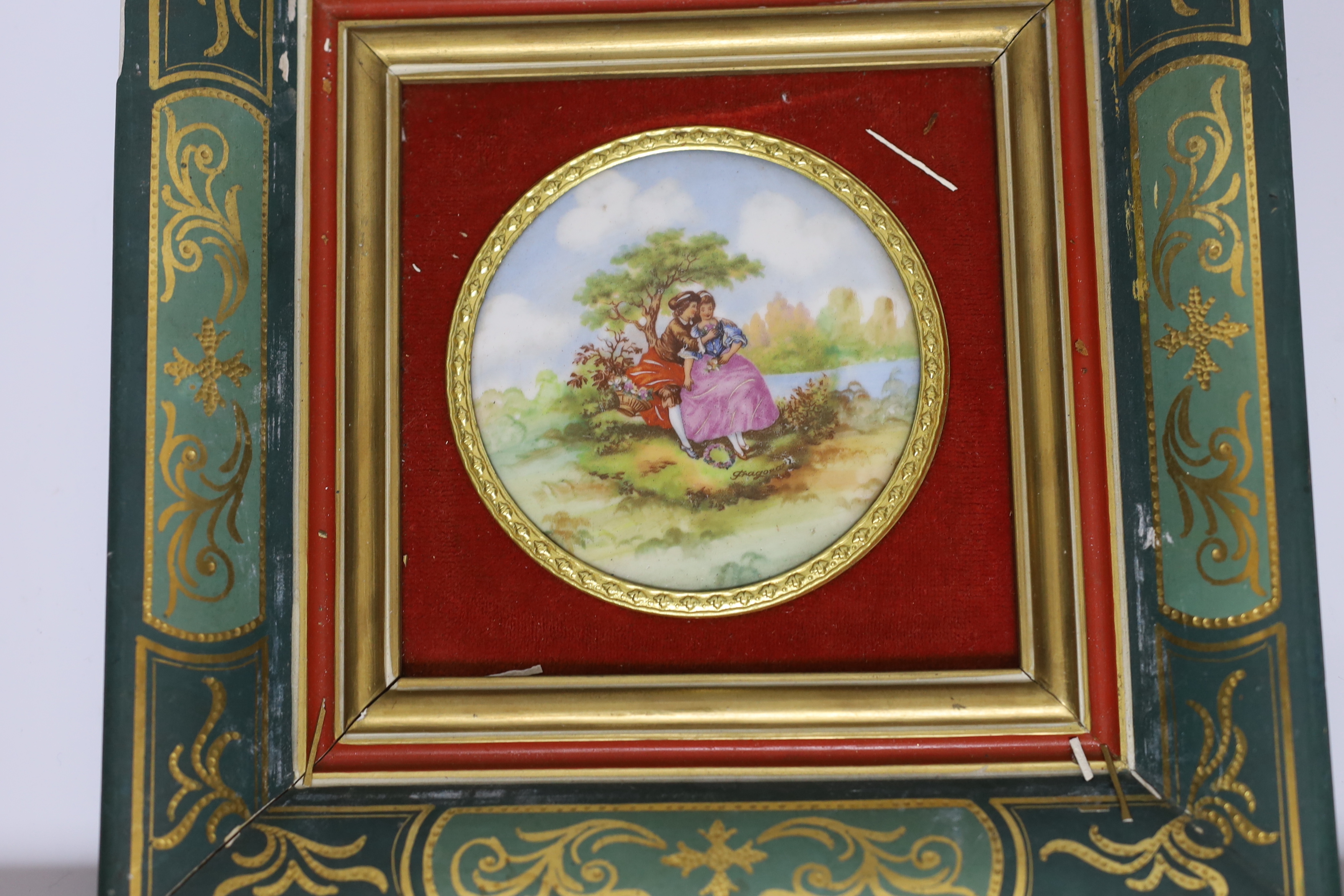 Three framed Limoges porcelain plaques